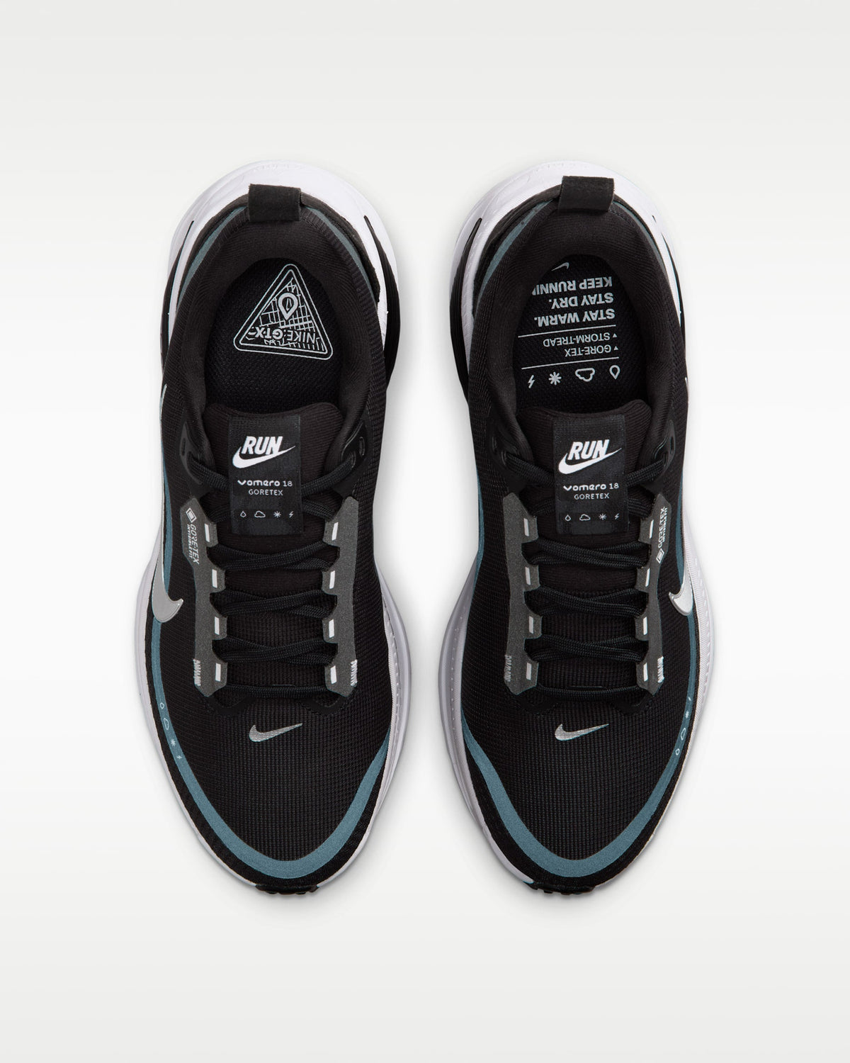 running Nike Vomero 18 GORE-TEX. Conçue avec une membrane en GORE-TEX pour garder les pieds au sec sous la pluie.